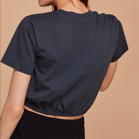 Aritzia WILFRED PIAF Crop T Shirt - Navy Size S - Picture 4 of 8